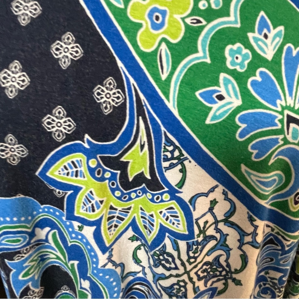 Ruby Rd. Blue and Green Paisley Top - Picture 7 of 7